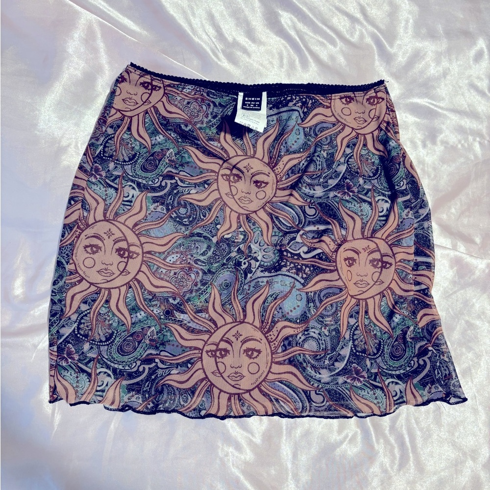 Shein Sun and Moon Mini Skirt